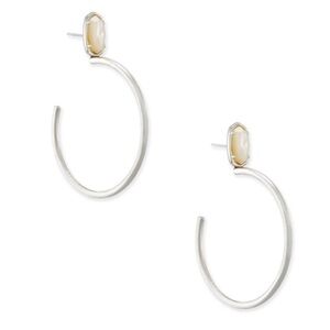 Kendra Scott Silver Hoops with Cream Accents